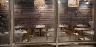 Fin Raw Bar & Kitchen Looking through the window in Fin Raw Bar & Kitchen in Montclair, a Seafood Restaurant