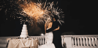 Dean Michaels Studio Dean Michaels Studio Bride and Groom watching fireworks