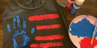 The Best Crafts, Recipes, & Movies for 4th of July at Home American Flag Tshirt Craft