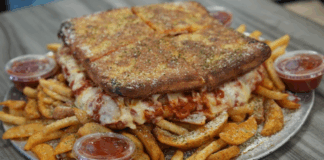 Best of NJ’s 10 Favorite Food Challenges Genova Pizza Sandwich, one of NJ's Best Food Challenges