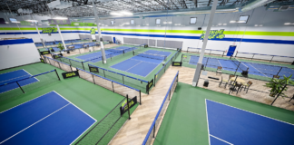 The Upper Court: Premium Event Space Opens at PickleRage Union County PickleRage View of Pickleball Courts