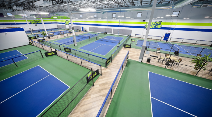 The Upper Court: Premium Event Space Opens at PickleRage Union County PickleRage View of Pickleball Courts